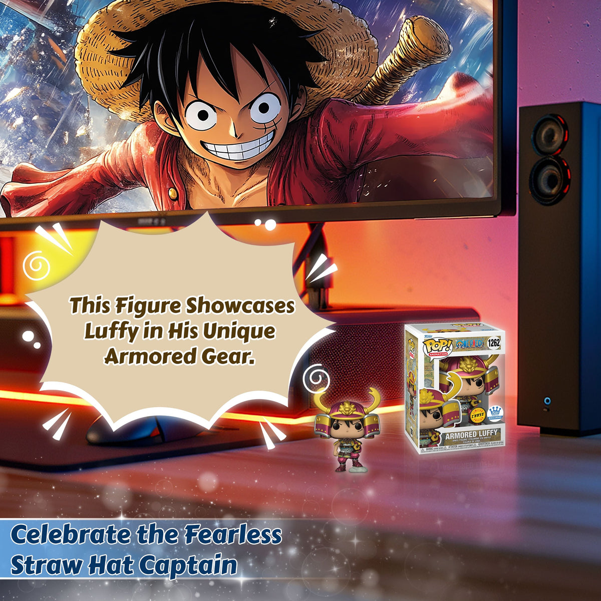 Armored Luffy #1262 Funko Pop! Animation One Piece - Approx. 4.52" Collectible Exclusive Chase Limited Edition Vinyl Figure