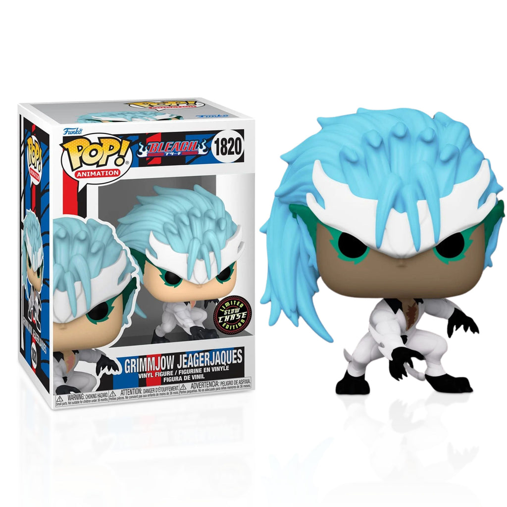 Grimmjow Jeagerjaques Funko Pop! Animation Bleach - Approx. 4" Collectible Glow CHASE Vinyl Figure #1820 with Display Box Protector Case