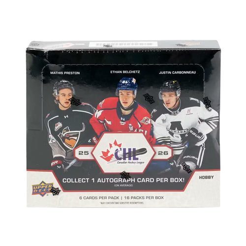 2025-26 Upper Deck CHL Hockey Hobby Box Official Canadian Hockey League Trading Cards