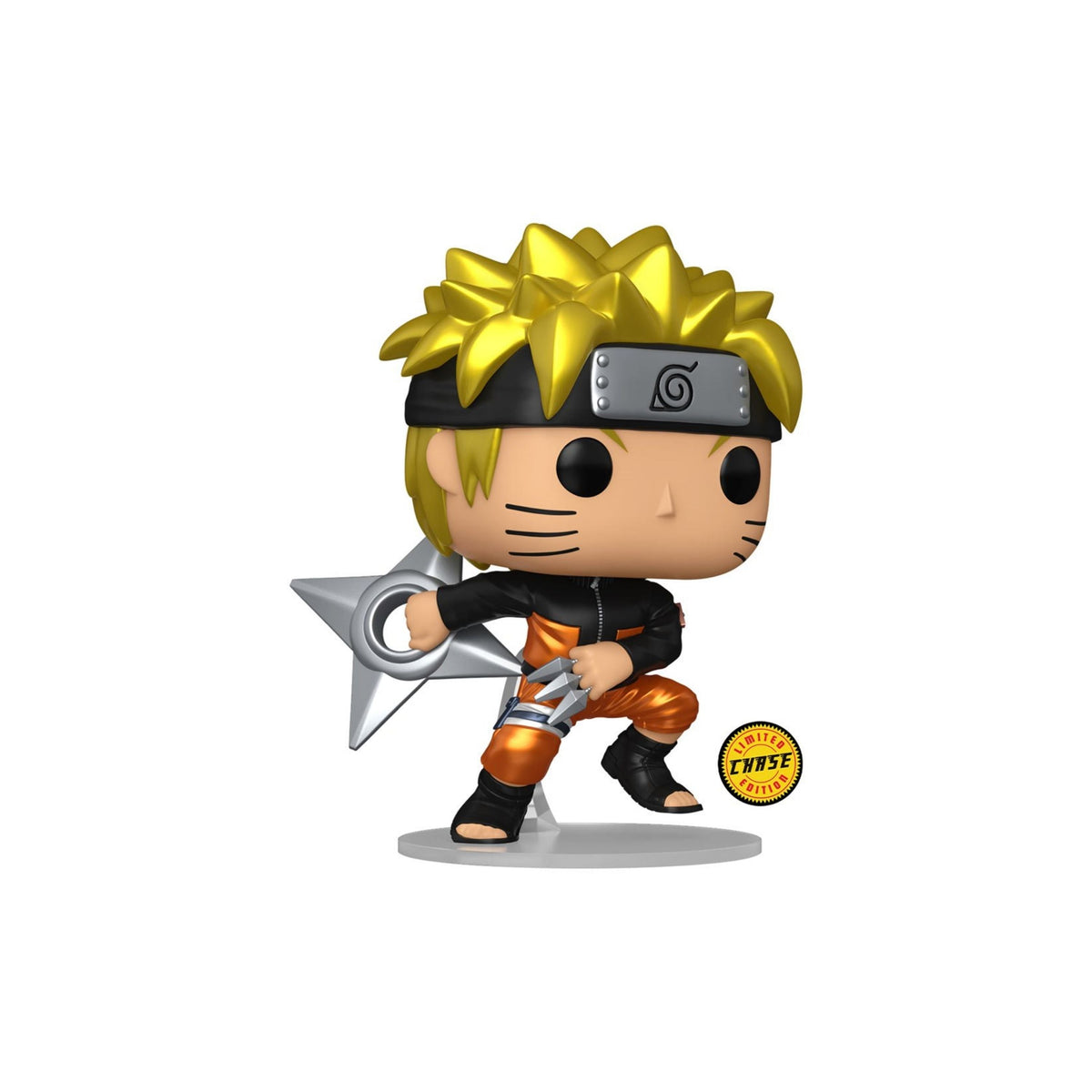 Naruto Uzumaki with Shuriken Funko Pop! Naruto Shippuden - Approx. 4 1/2" Collectible Chase Limited Edition Vinyl Figure #1843 with Display Box Protector Case