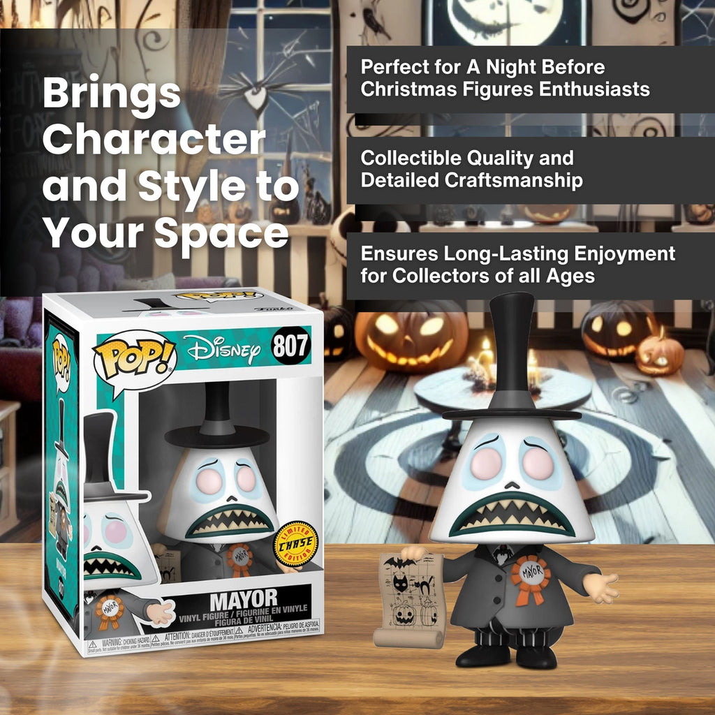 Mayor with Megaphone Funko Pop! Disney: The Night Before Christmas - Approx.3 3/4" Collectible Chase Limited Edition Vinyl Figure #807 with Display Box Protector Case