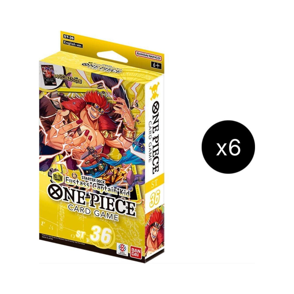 ONE PIECE Card Game ST-36 Yellow Eustass "Captain" Kid Starter Deck Case | 51-Card Ready-to-Play Deck | Includes Leader Card, 10 DON!! Cards & Index Cards | Official Bandai TCG