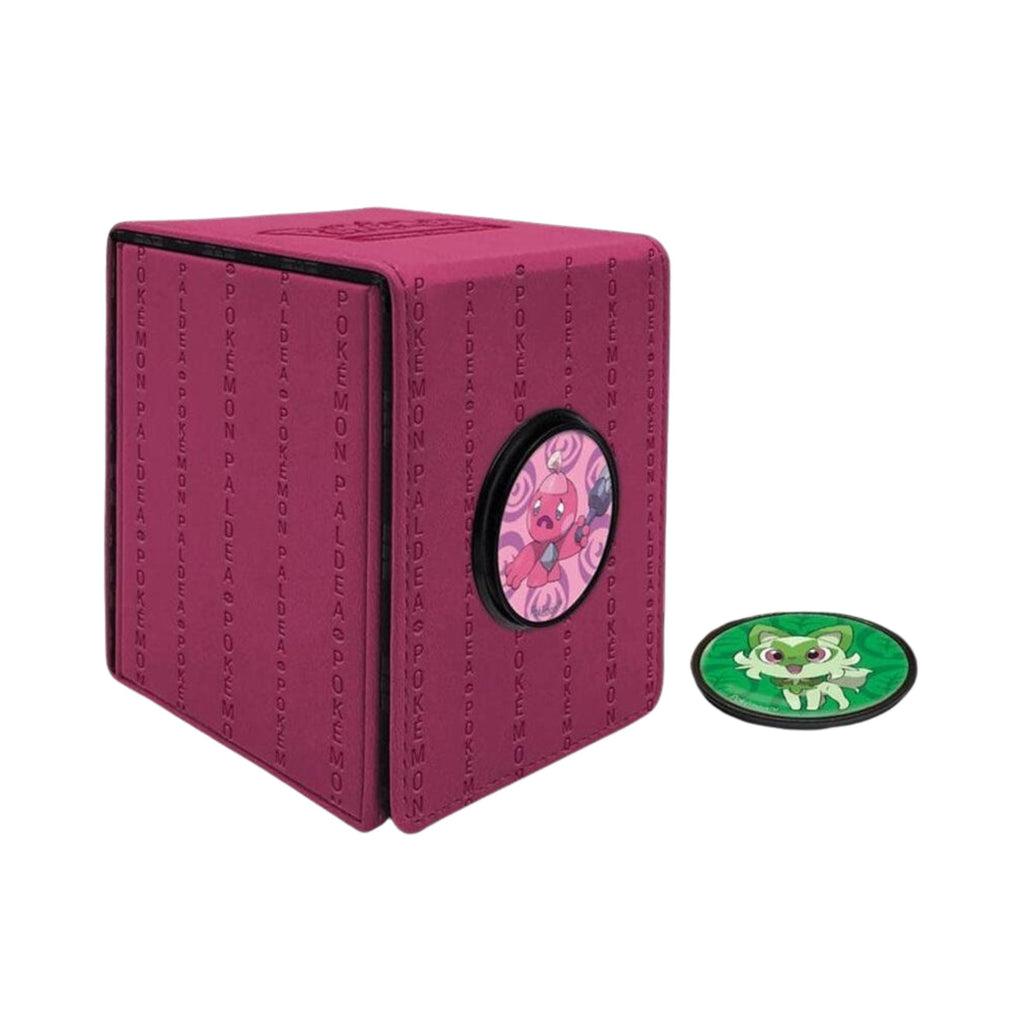 Ultra PRO Alcove Click Deck Box Paldea Pink Holds 100 Plus Cards Magnetic Deck Box TCG