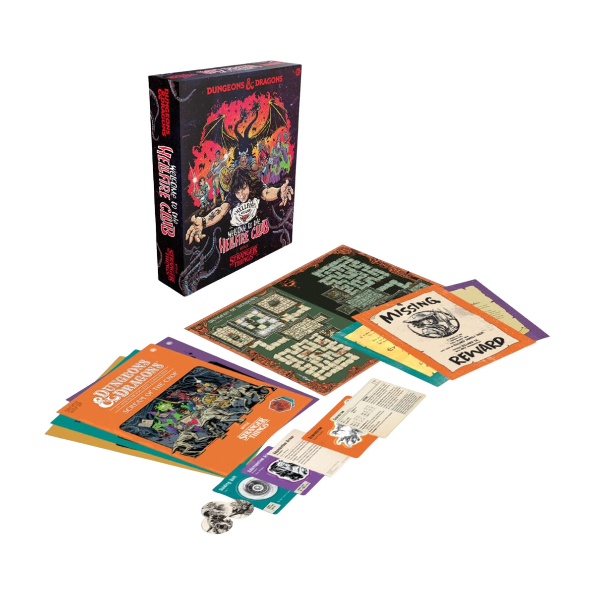 Dungeons & Dragons Stranger Things Welcome to the Hellfire Club Adventure Game Board Game Set for DnD Books and Gaming