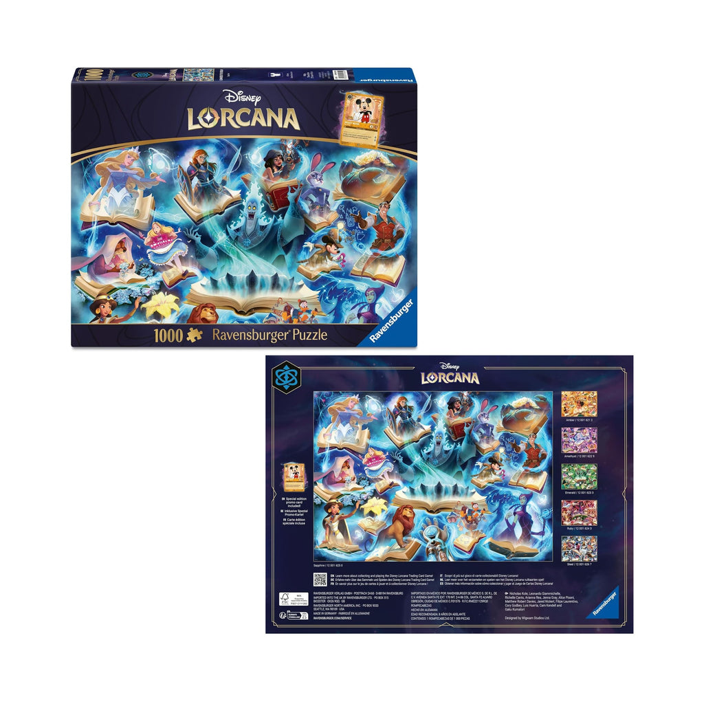 Disney Lorcana TCG Glimmers Realm Puzzle Sapphire, Ravensburger 1000 Piece Puzzle, Disney Lorcana Art Puzzle for Adults, Disney Puzzle 1000 Pieces Collectible Jigsaw