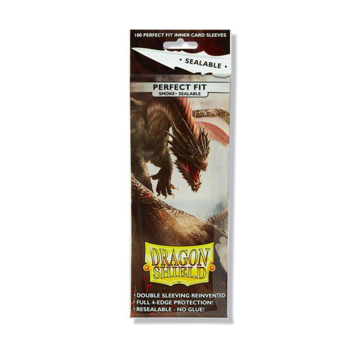 Dragon Shield Perfect Fit Smoke Inner Sleeves Sealable 100 Count – Card Protector for TCG, Pokemon, Magic, and Collectible Card Games