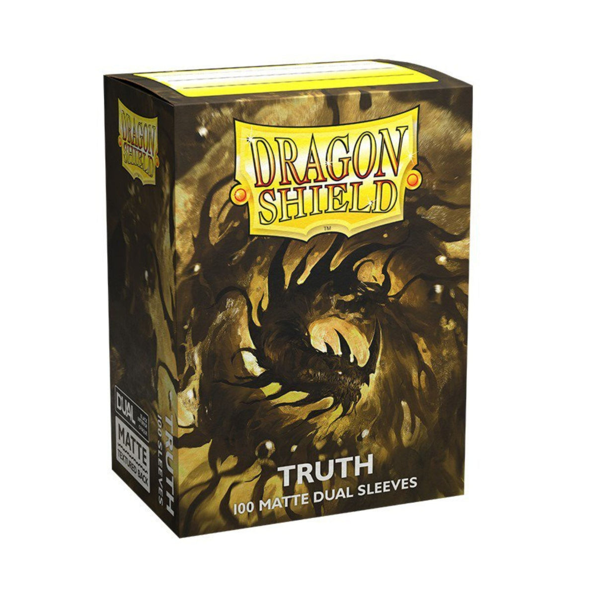 Dragon Shield Standard Matte Dual Sleeves Truth 100 Count – Clear Front, Textured Matte Back, Fully Opaque Black Interior, Premium Standard Size Card Sleeves for MTG, Pokémon, Lorcana, Flesh and Blood