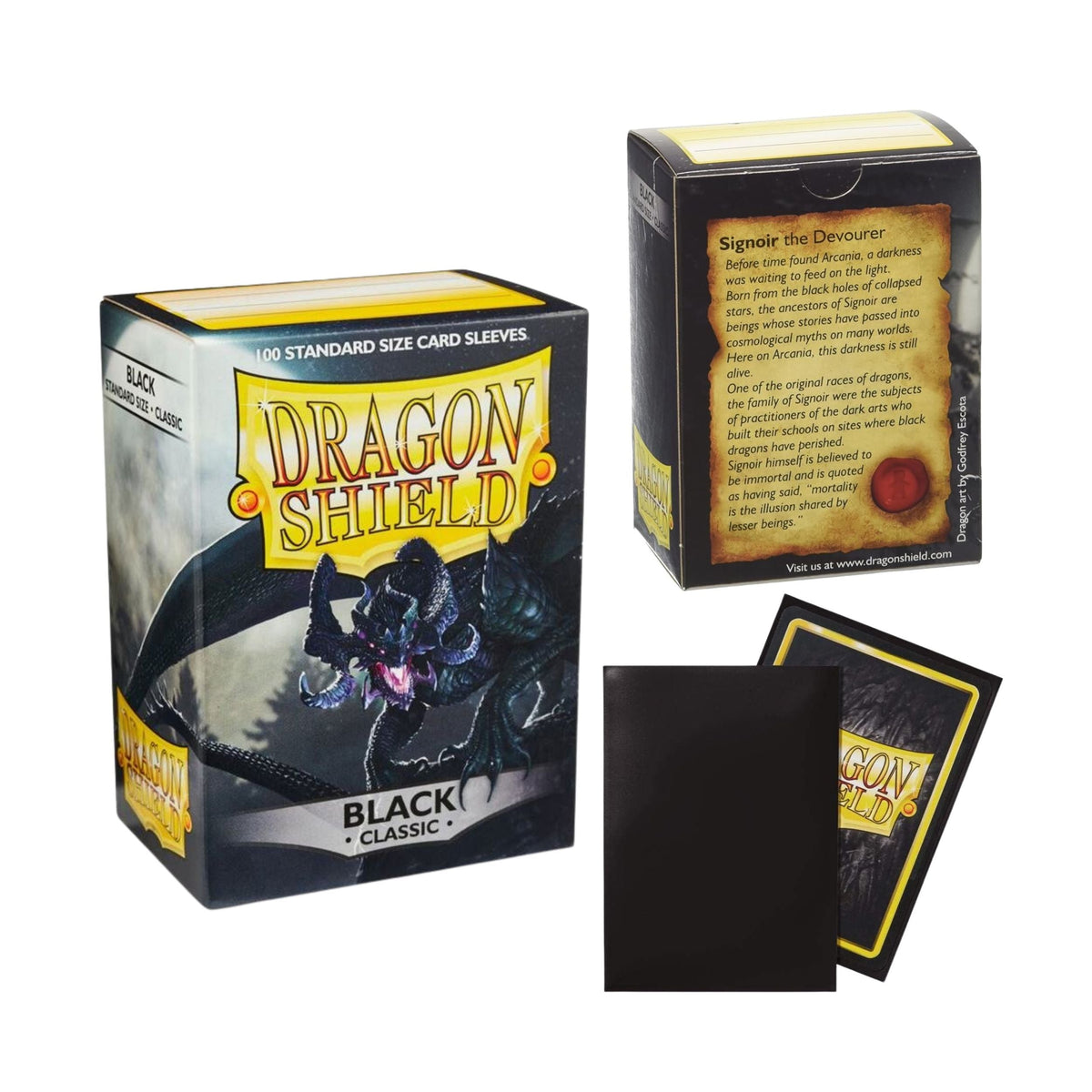 Dragon Shield Card Sleeves Standard Size Classic Black 100ct