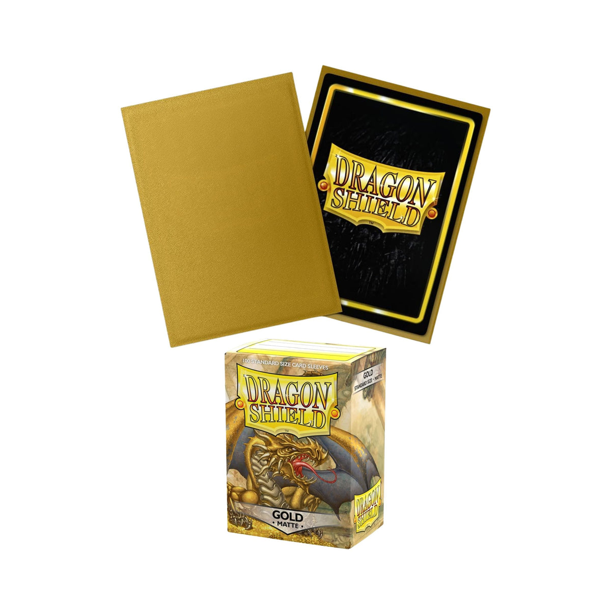 Dragon Shield Card Sleeves Gold Matte 100ct Standard Size Trading Card Protectors