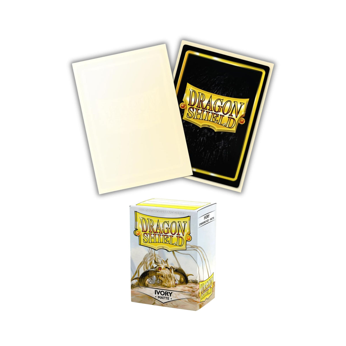 Dragon Shield Card Sleeves Ivory Matte 100ct Standard Size Trading Card Protectors