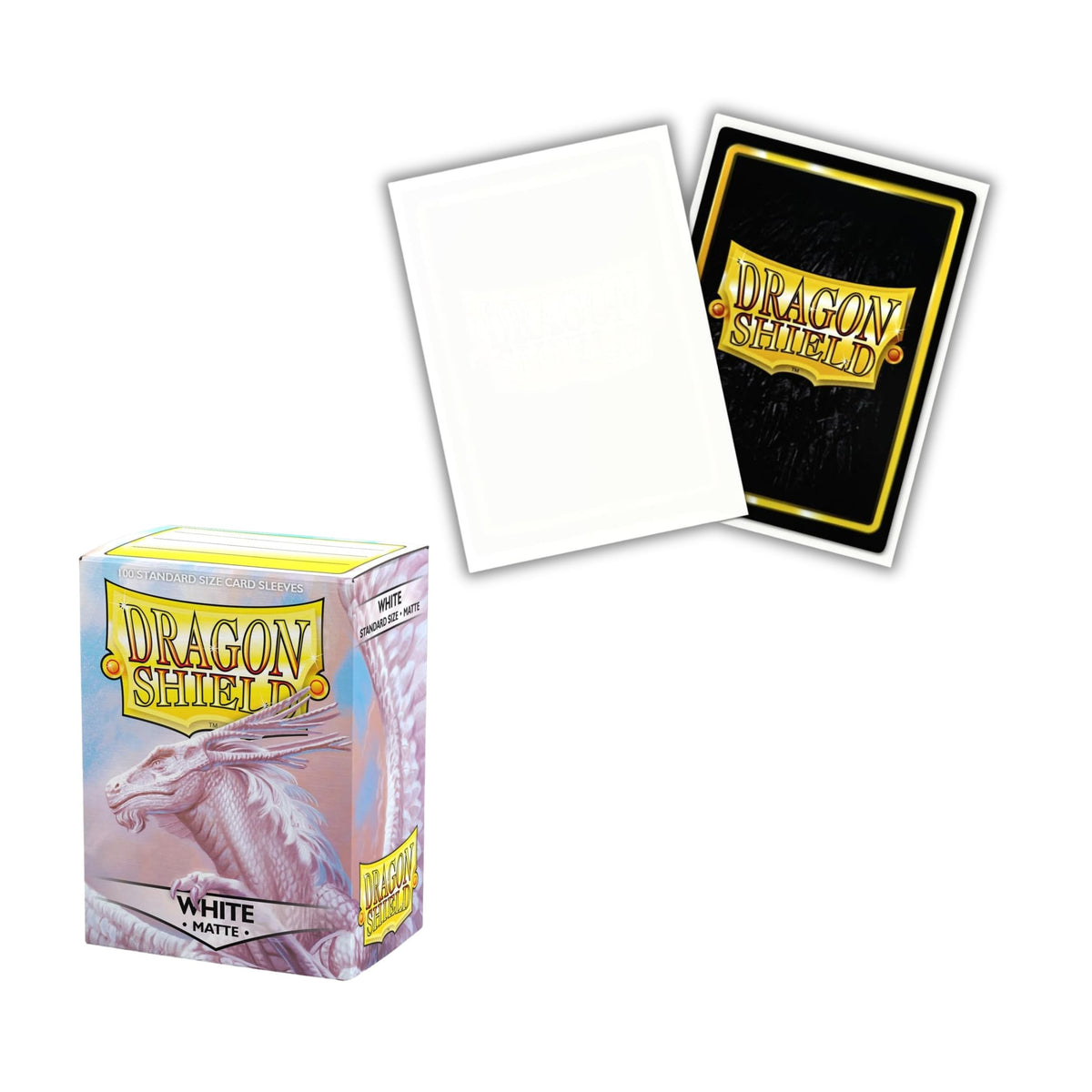 Dragon Shield Card Sleeves White Matte Standard Size Trading Card Protectors, 100ct