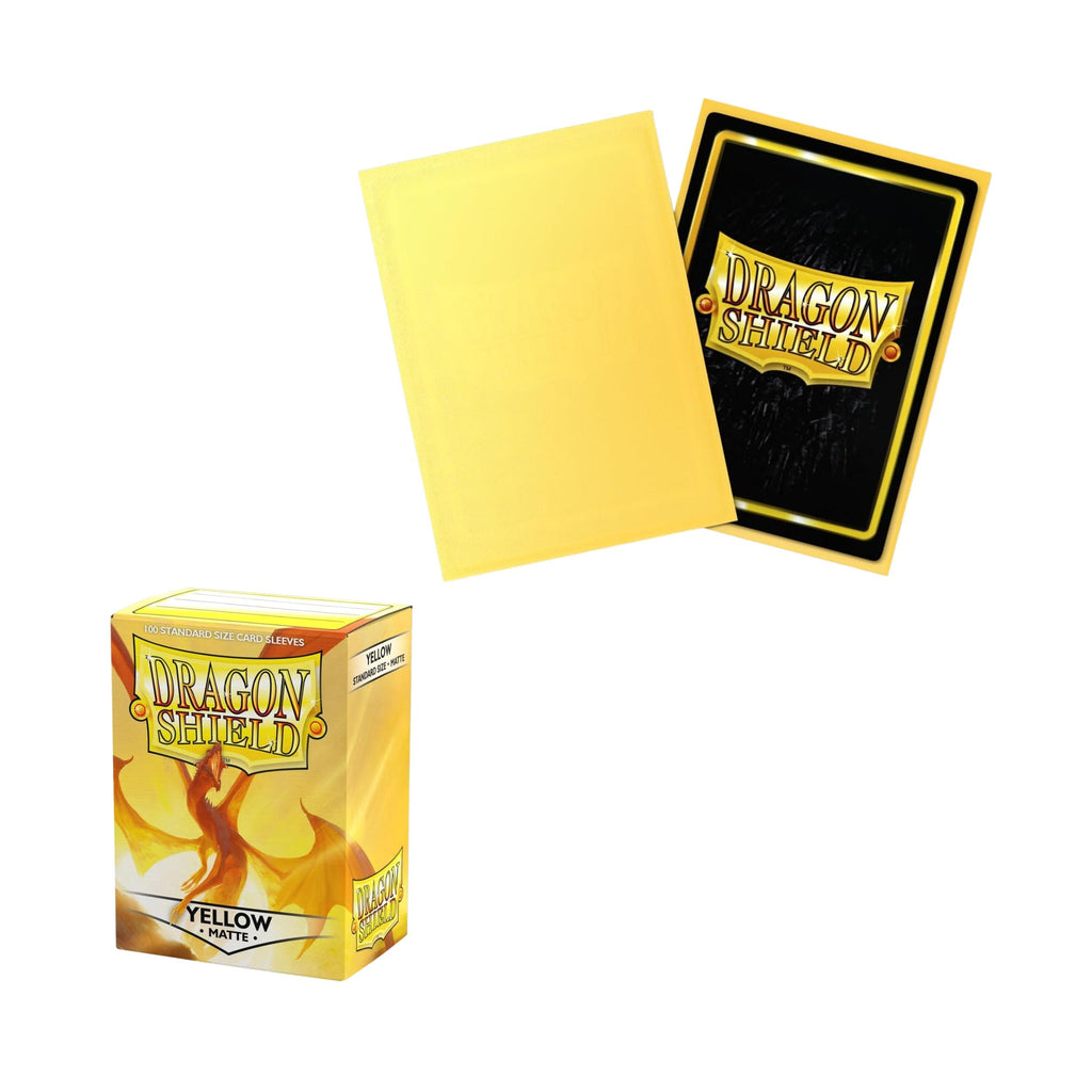 Dragon Shield Card Sleeves Yellow Matte Standard Size Trading Card Protectors, 100ct