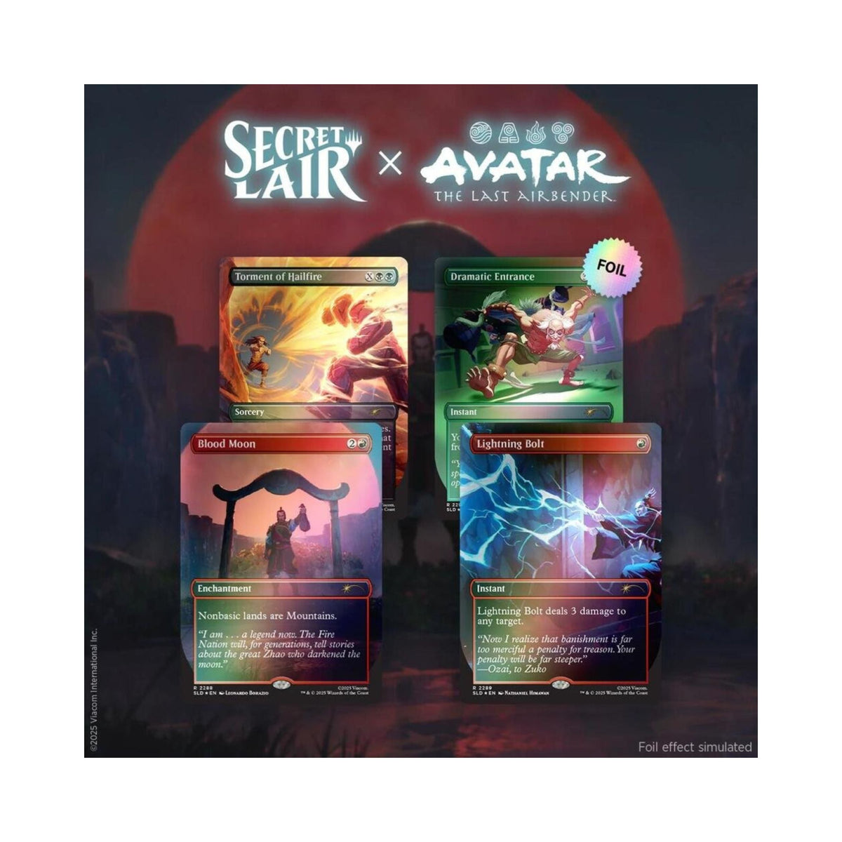 Magic: The Gathering TCG Secret Lair x Avatar The Last Airbender Everything Changed Rainbow Foil