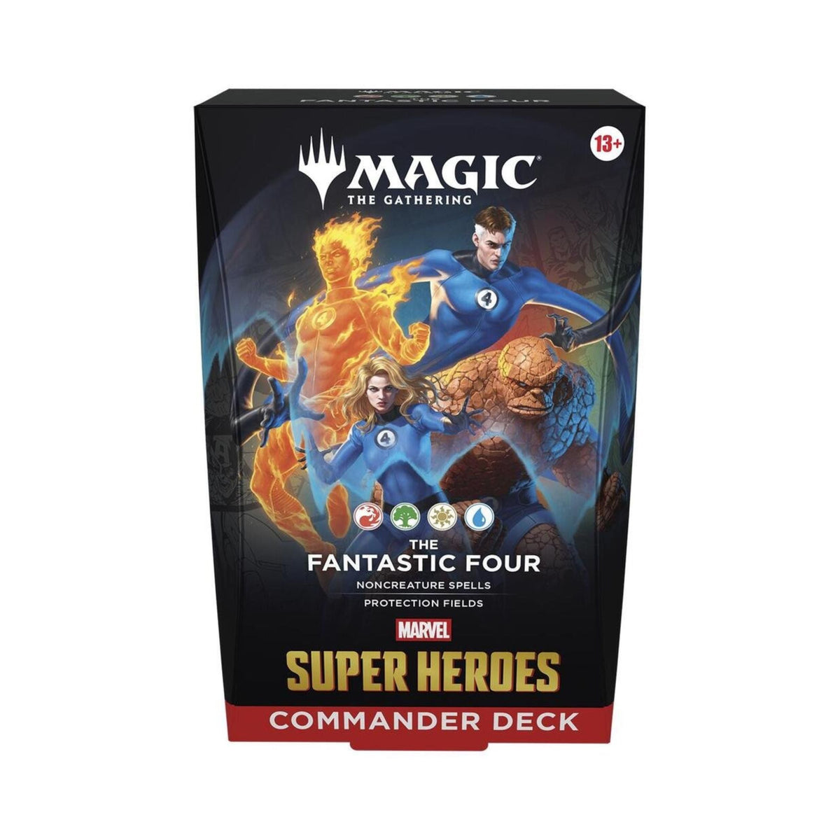 Magic: The Gathering Marvel Super Heroes Commander Deck - The Fantastic Four, Ready-to-Play 100-Card MTG Deck with Tokens, Deck Box, Strategy Insert & Reference Card