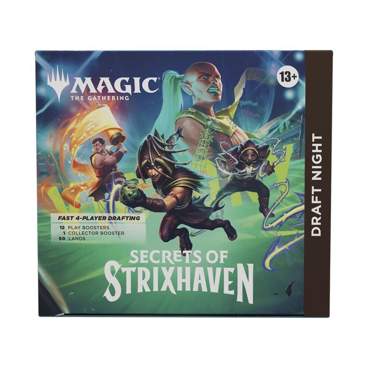 Magic: The Gathering Secrets of Strixhaven Draft Night Box | 12 Play Boosters + 1 Collector Booster | MTG SOS Pick-Two Draft Set for 4 Players