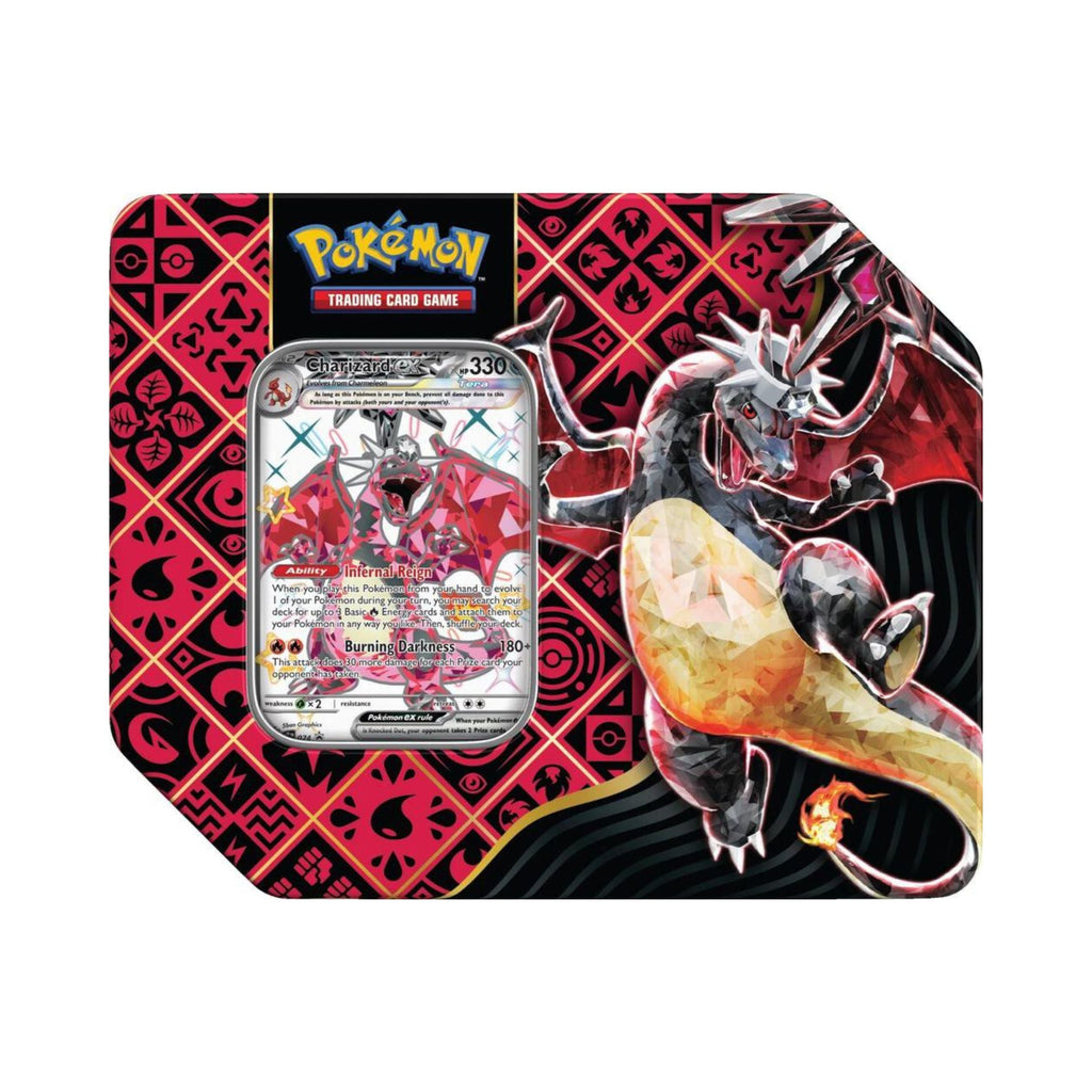 Pokemon TCG Paldean Fates Tin Charizard ex Trading Card Game Collectible Tin