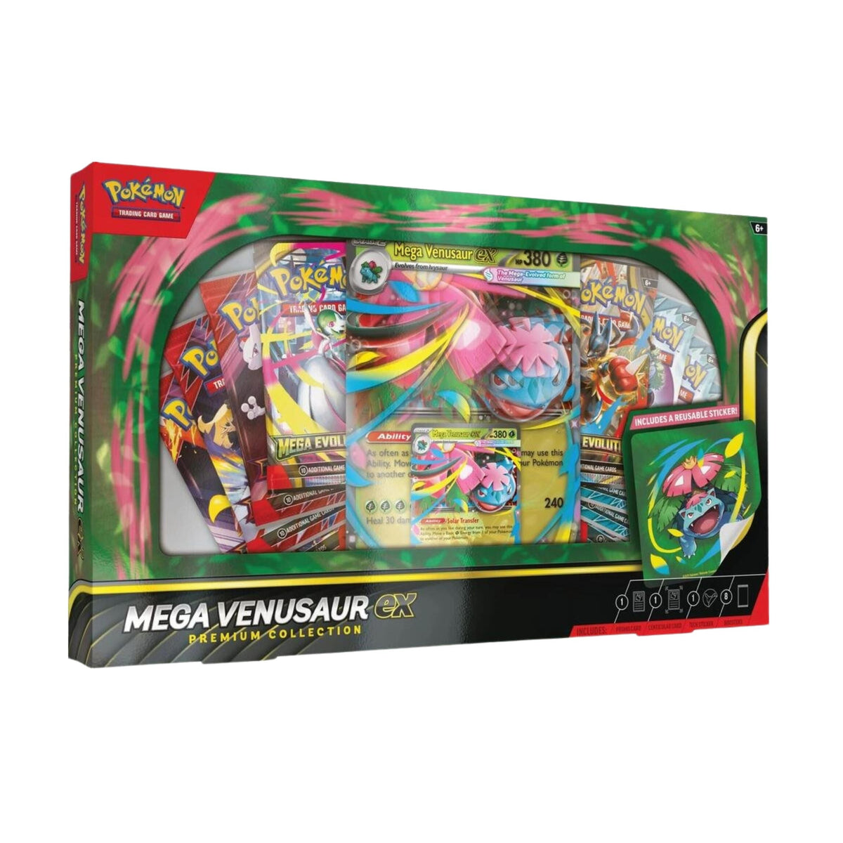 Pokemon Mega Venusaur ex Premium Collection – 8 Booster Packs – Collectible Card Game Set