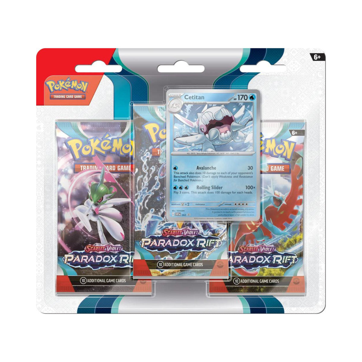 Pokemon TCG Scarlet and Violet Paradox Rift 3 Pack Blister Cetitan Trading Card Game