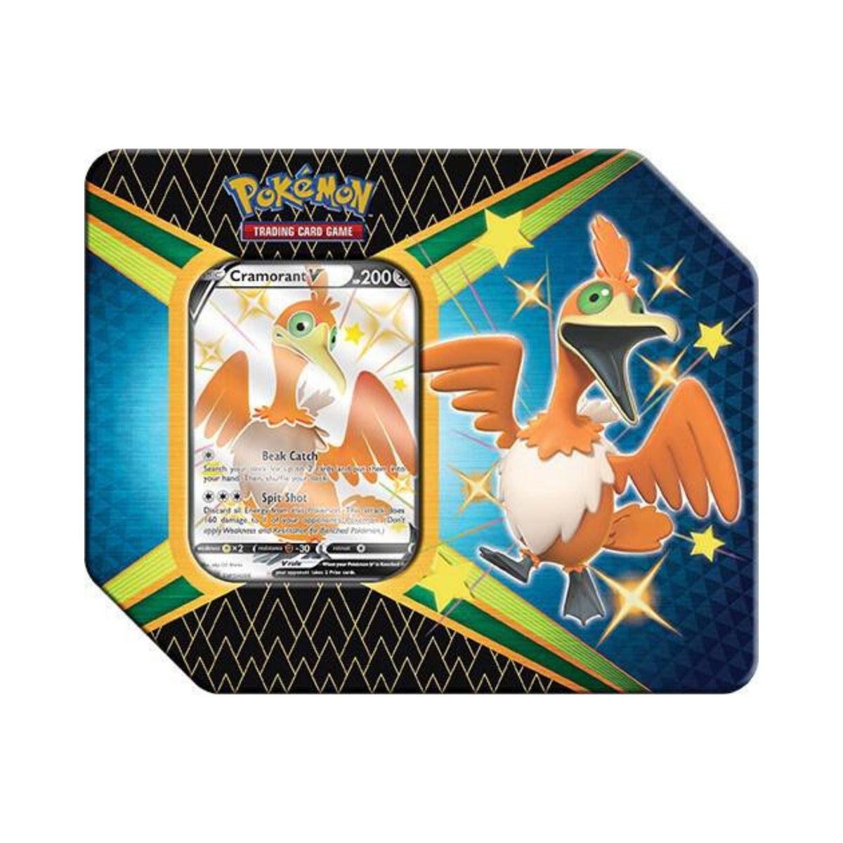 Pokemon TCG Shining Fates V Tin Cramorant V Trading Card Game Cards Packs Storage Set