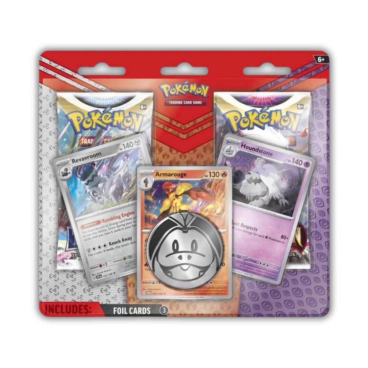 Pokémon TCG 2 Pack Blister – Revavroom, Armarouge & Houndstone Promo Cards