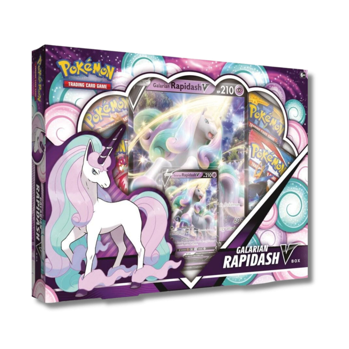 Pokémon TCG Galarian Rapidash V Box with Foil Promo Card and Booster Packs Card Game