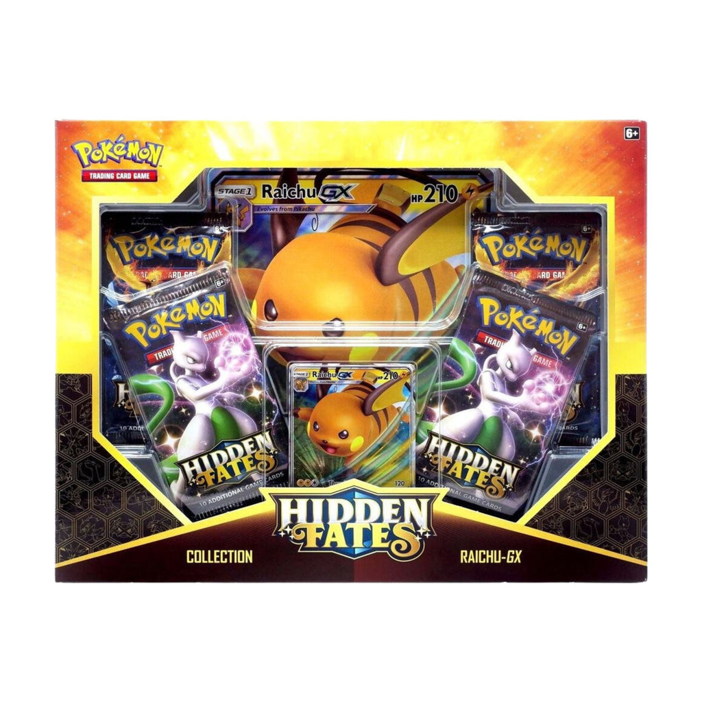 Pokemon TCG Hidden Fates Raichu GX Collection Box Sealed Pokemon Cards Set