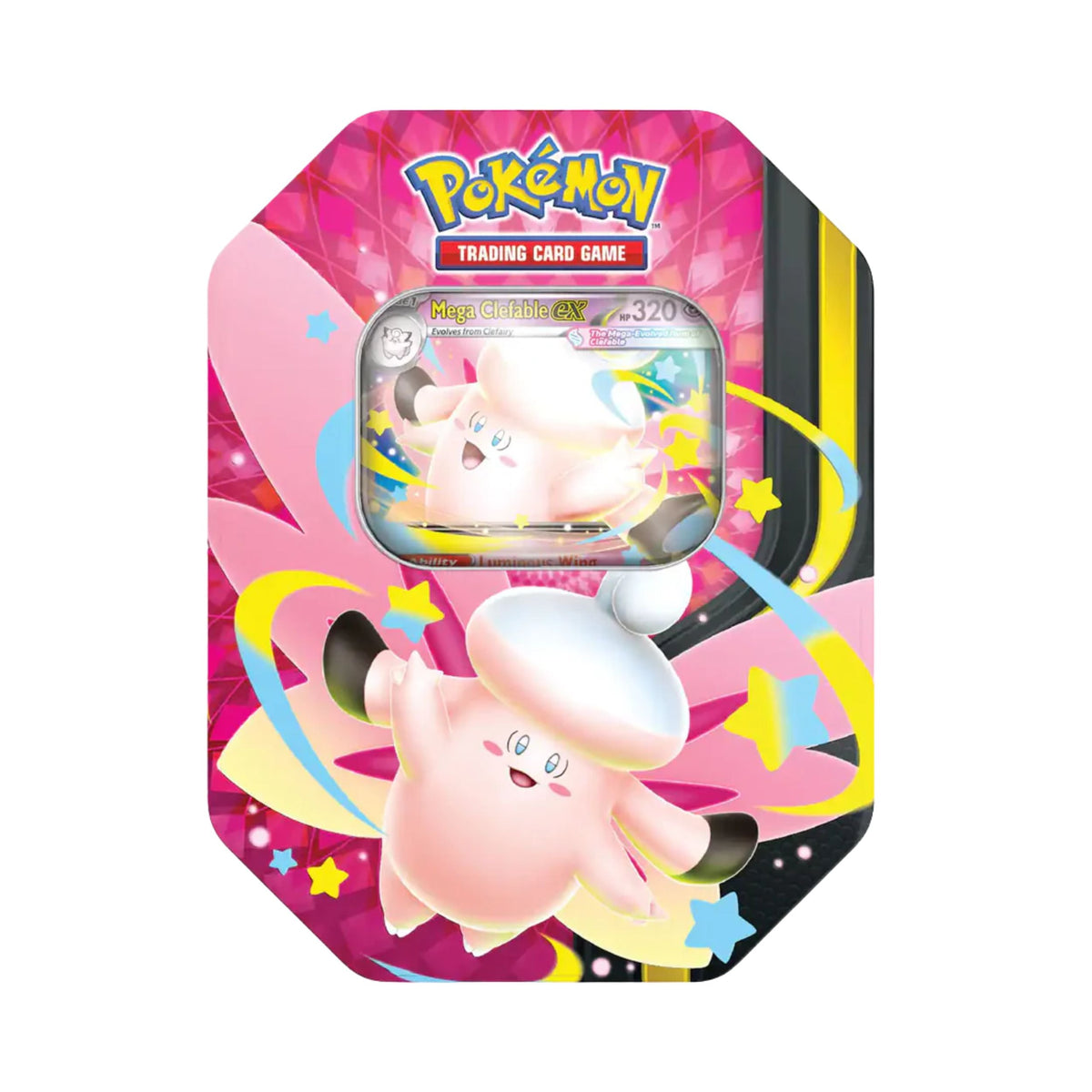 Pokemon TCG Mega Moonlit Clefable Tin Trading Cards Collectible Card Game Set