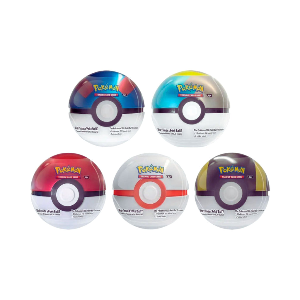 Pokemon TCG Pokeball Mystery Tin with 3 Booster Packs and 2 Sticker Sheets - 1 Pokeball