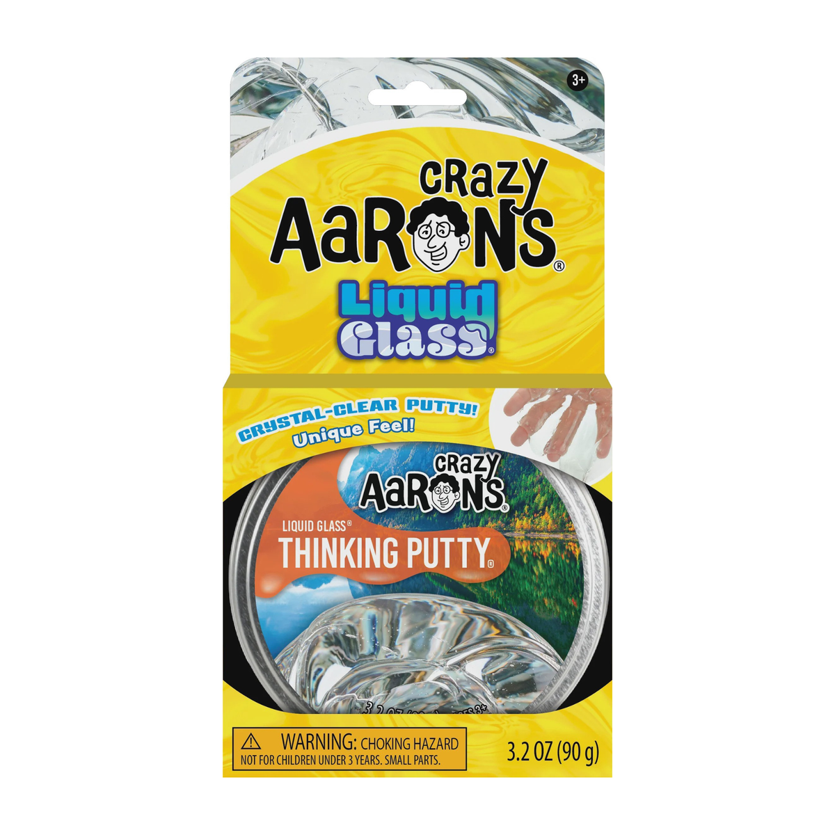 Crazy Aaron's Thinking Putty Liquid Glass Clear Sensory Putty Tin