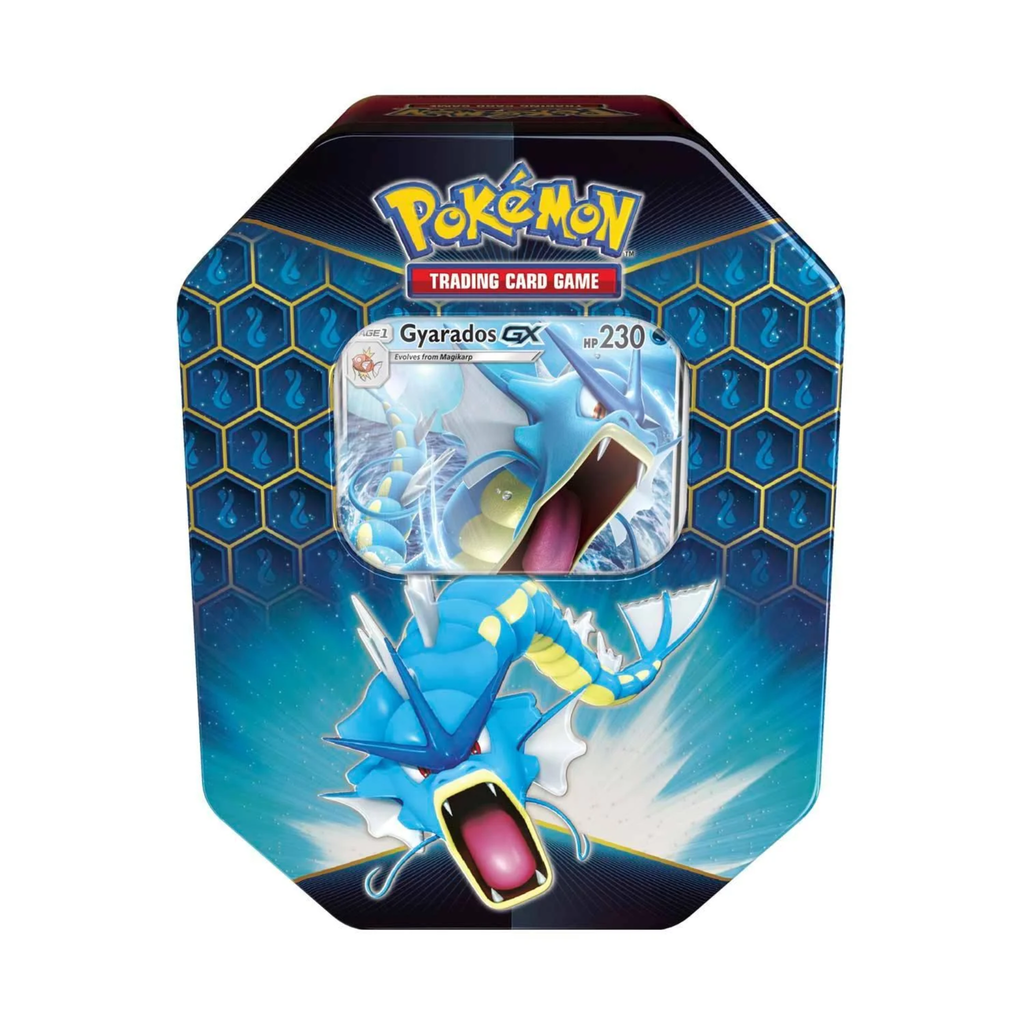 Pokemon TCG Hidden Fates Gyarados Tin Trading Cards Collectible Card Game Set