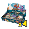 Disney Lorcana TCG Azurite Sea Booster Box Case | 4 Booster Boxes | Trading Card