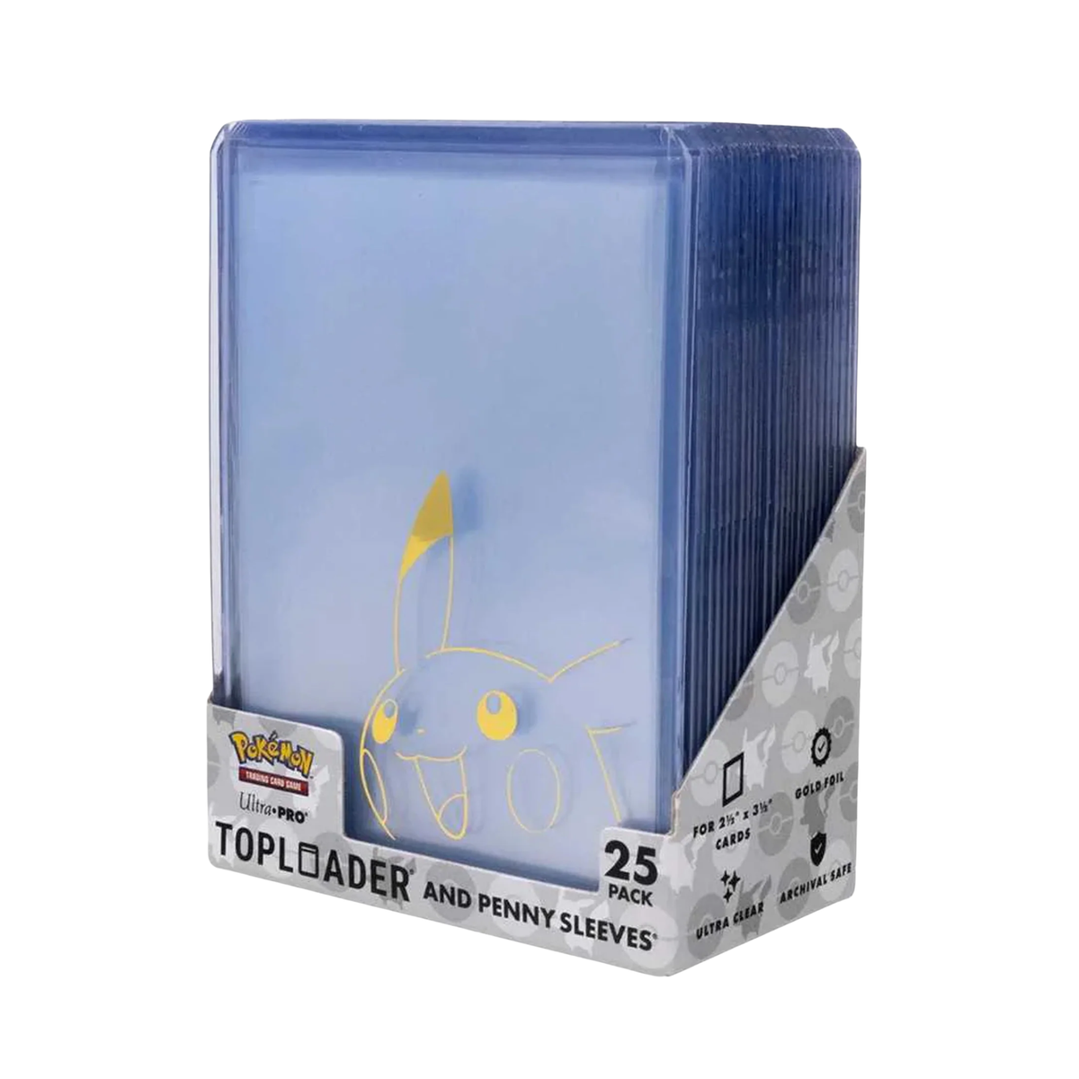 Ultra Pro Pokemon Top Loader with Penny Sleeves Pikachu Trading Card Protection - 25 Pack