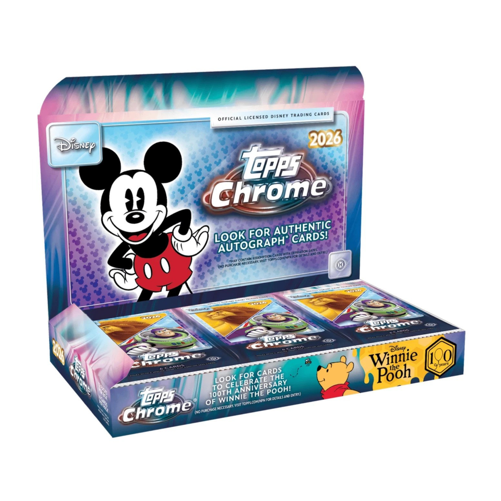 2026 Topps Chrome Disney Hobby Box Collectible Trading Cards Hobby Collection (PRE-ORDER - Release Date: June 17, 2026)