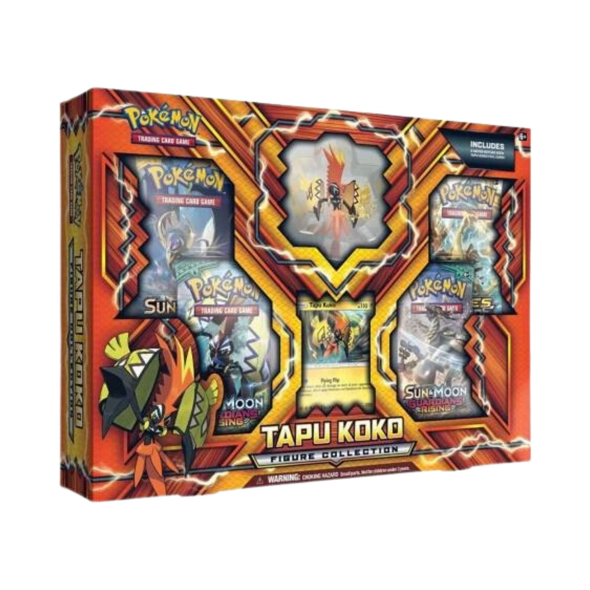 Pokémon TCG Sun & Moon Guardians Rising Tapu Koko Figure Collection with Figure, Foil Promo Card, 4 Booster Packs