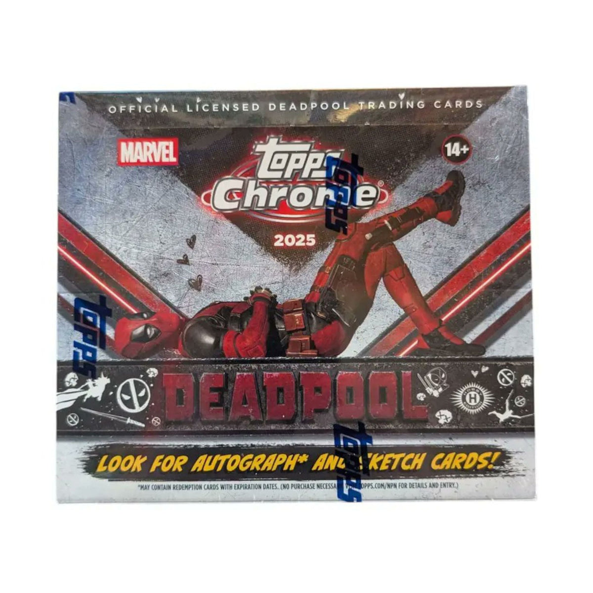 Topps Chrome 2025 Marvel Deadpool Hobby Box Trading Cards Collectible Card Game Packs