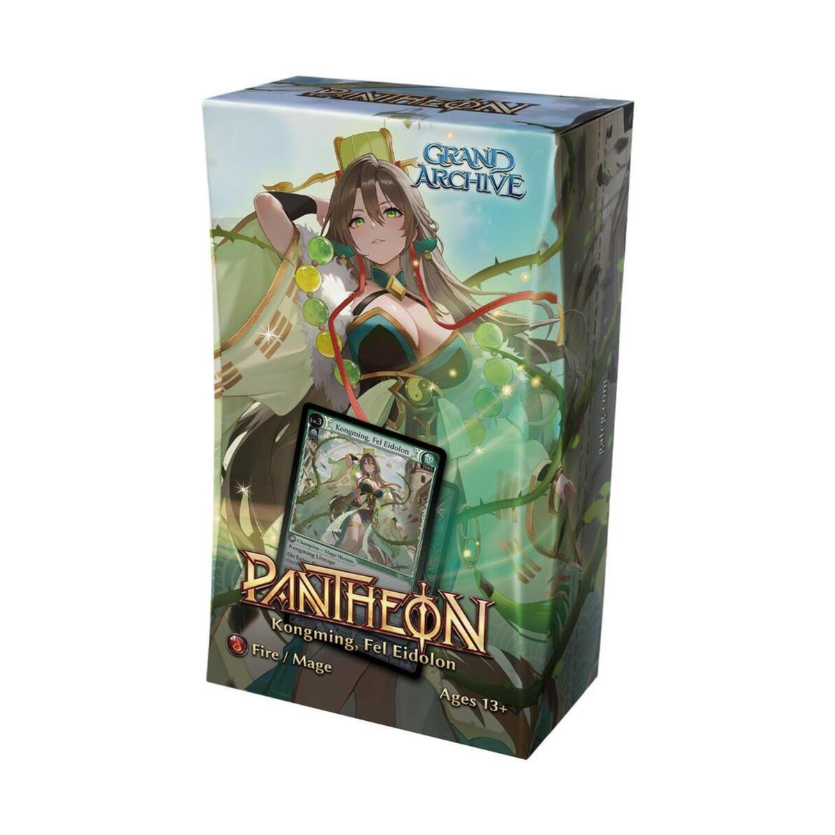 Grand Archive TCG Radiant Origins Pantheon Deck: Kongming, Fel Eidolon – 60-Card Pre-Constructed Trading Card Game Deck with Foil Champion Card