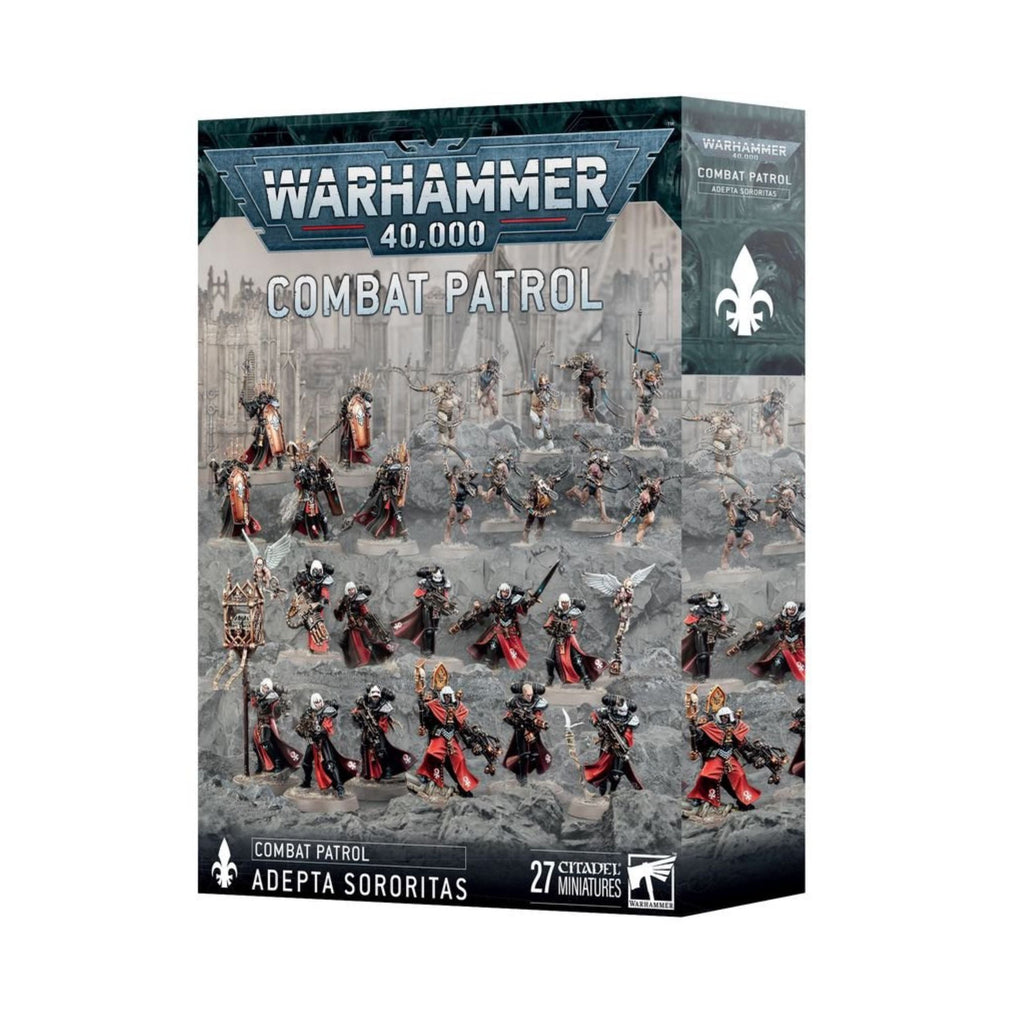 Warhammer 40K Combat Patrol Adepta Sororitas Army Set – 27 Multipart Plastic Miniatures, Sisters of Battle Warhammer 40,000 Starter & Expansion Box with Canoness and Celestian Sacresants