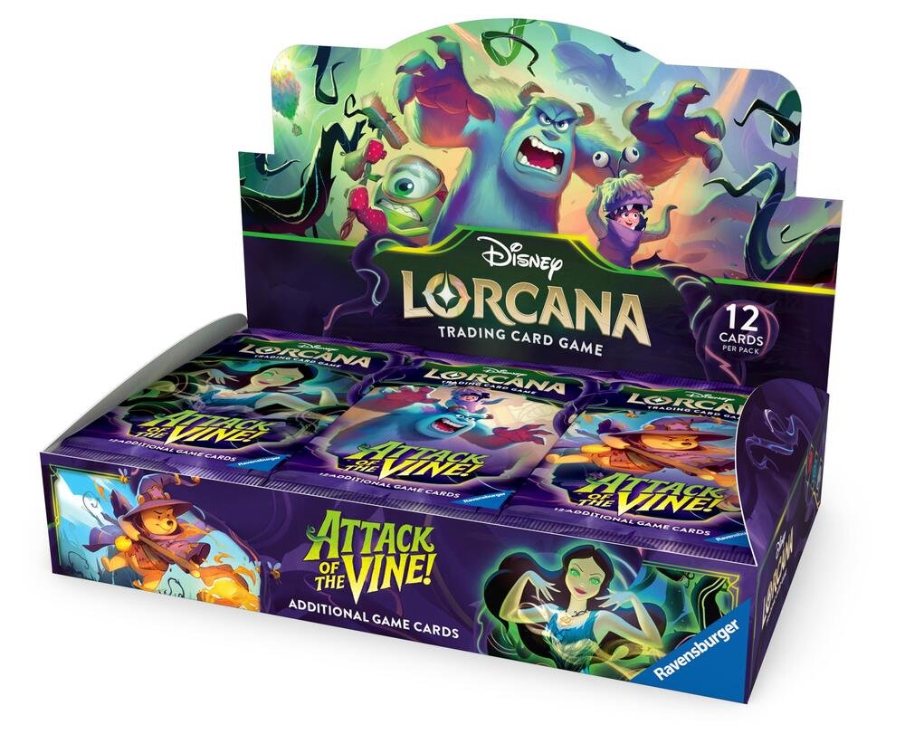 Disney Lorcana Attack of the Vine Booster Box Display | 24 Booster Packs with 12 Cards Each | Disney Trading Card Game TCG Collectible Cards for Players & Collectors