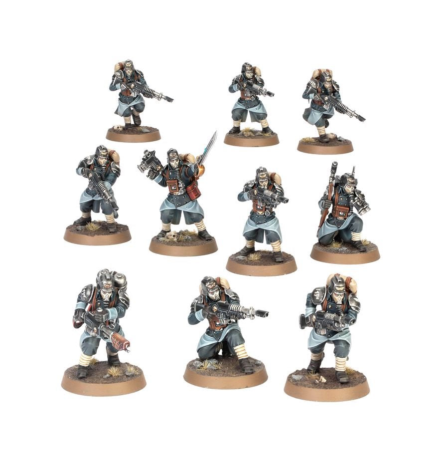 Warhammer 40,000 Astra Militarum Death Korps of Krieg Miniatures Set – 10 Customizable Plastic Soldiers with Transfer Sheet for Warhammer 40K