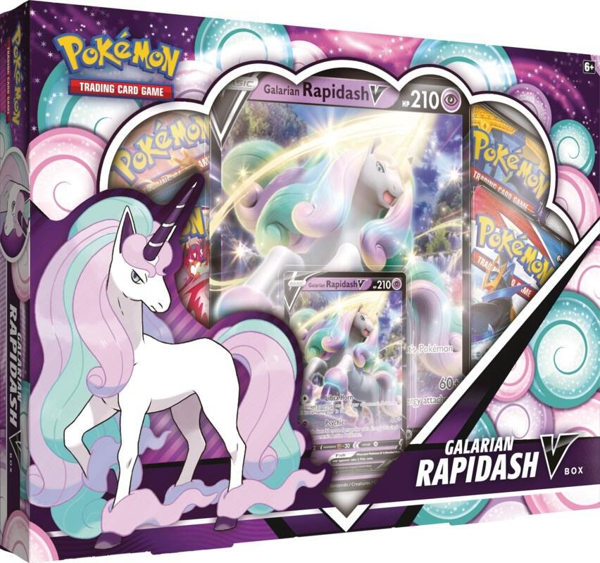 Pokémon TCG Galarian Rapidash V Box with Foil Promo Card and Booster Packs Card Game
