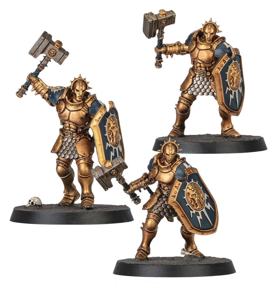 Warhammer Age of Sigmar Stormcast Eternals Paint Set – 3 Push-Fit Liberator Miniatures, 6 Citadel Paints & Starter Brush for Beginners and Hobby Fans