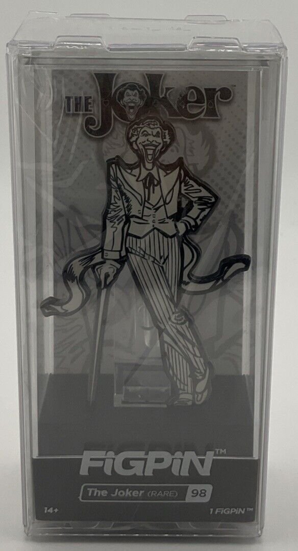 FiGPiN The Joker Rare #98 Black and White Chase Hard Case Batman