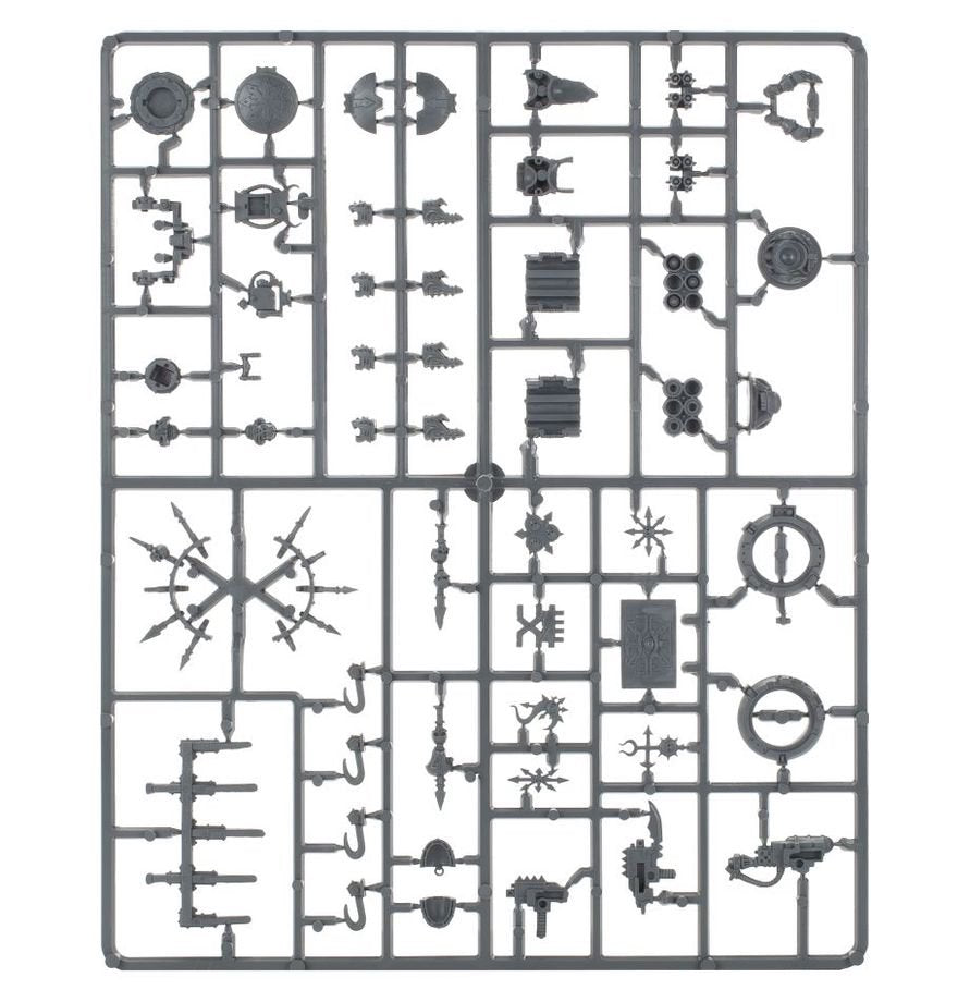 Warhammer 40,000 Chaos Rhino Chaos Space Marines Chaos Rhino Vehicle Kit for Warhammer 40K – Customizable Plastic Transport with Weapon & Cosmetic Options, Unpainted Miniature Model