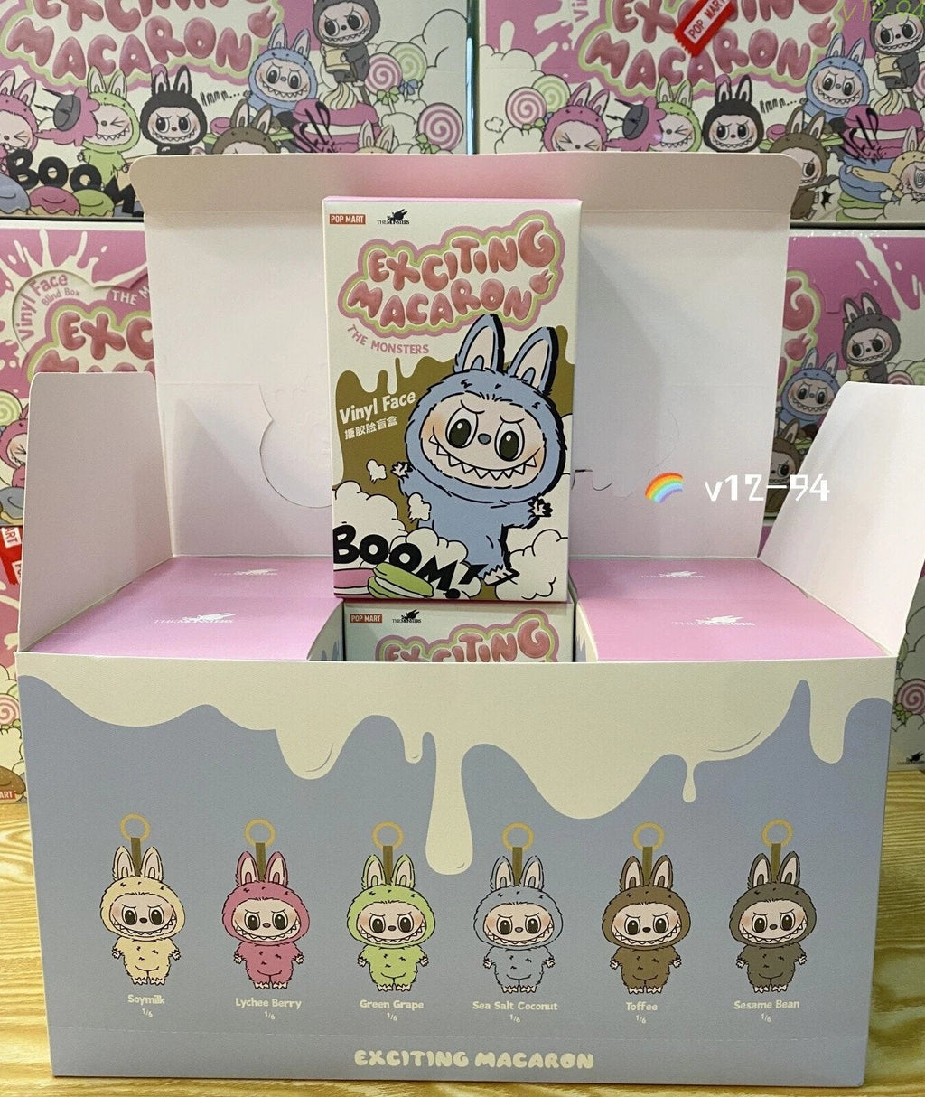 POP MART Labubu The Monsters Exciting Macaron Pendant Plush Keychain – Popmart Labubu Doll from Blind Box Series – Cute Labubu Figure Collectible Gift