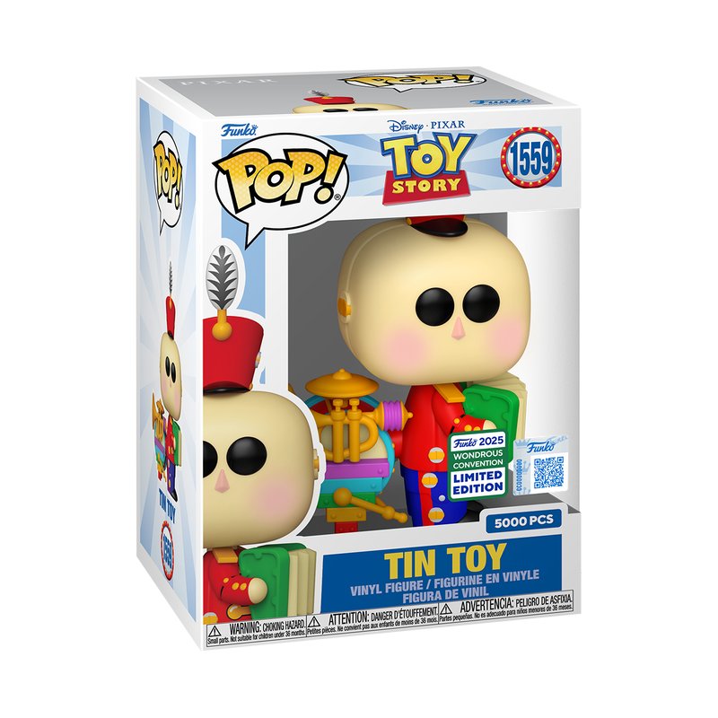 Tin Toy Funko Pop! Disney Pixar’s Toy Story - WonderCon 2025 Exclusive SHARED Sticker - Approx. 5.45" Collectible Vinyl Figure #1559 Bundled with Display Box Protector Case