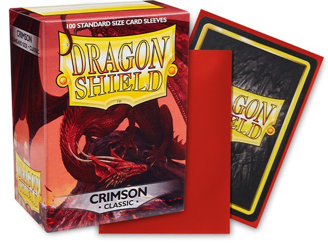 Dragon Shield Sleeves Classic Crimson 100CT Standard Size Card Sleeves for MTG, Pokémon, Lorcana & Flesh and Blood, Glossy Back, Durable TCG Trading Card Protectors