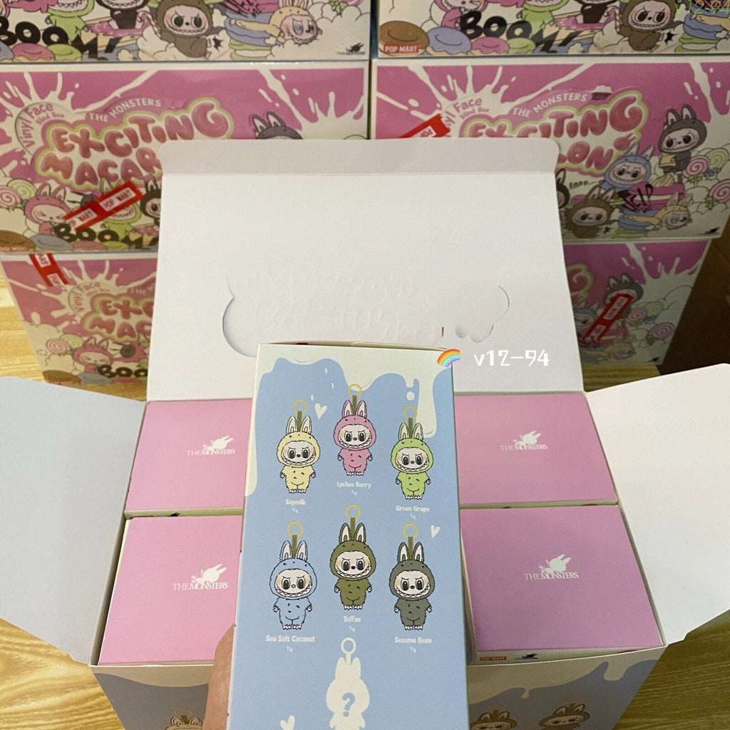 POP MART Labubu The Monsters Exciting Macaron Pendant Plush Keychain – Popmart Labubu Doll from Blind Box Series – Cute Labubu Figure Collectible Gift