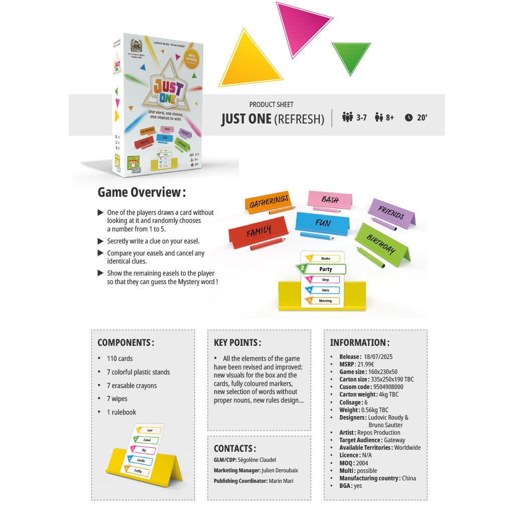 Just One Refresh Board Game