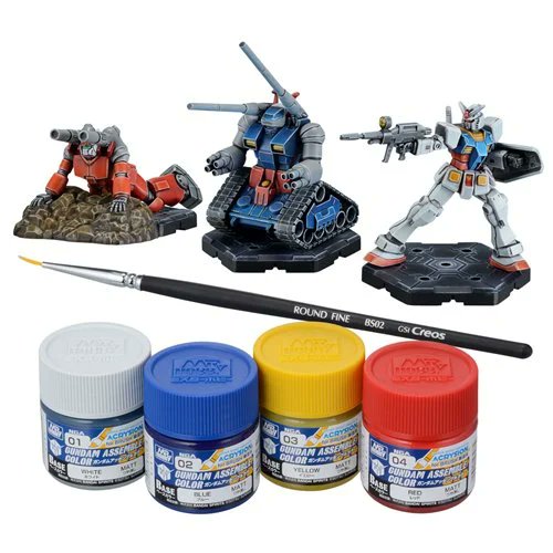 Bandai Gundam Assemble 01 Paint Pack - Unpainted Mini Gundam Figures for Gunpla Dioramas, Model Kits, Collectibles & Action Figures for Hobbyists & Anime Fans (PRE-ORDER NOVEMBER)