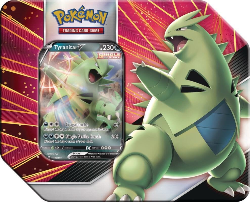 Pokemon TCG V Stickers Tin - Tyranitar V